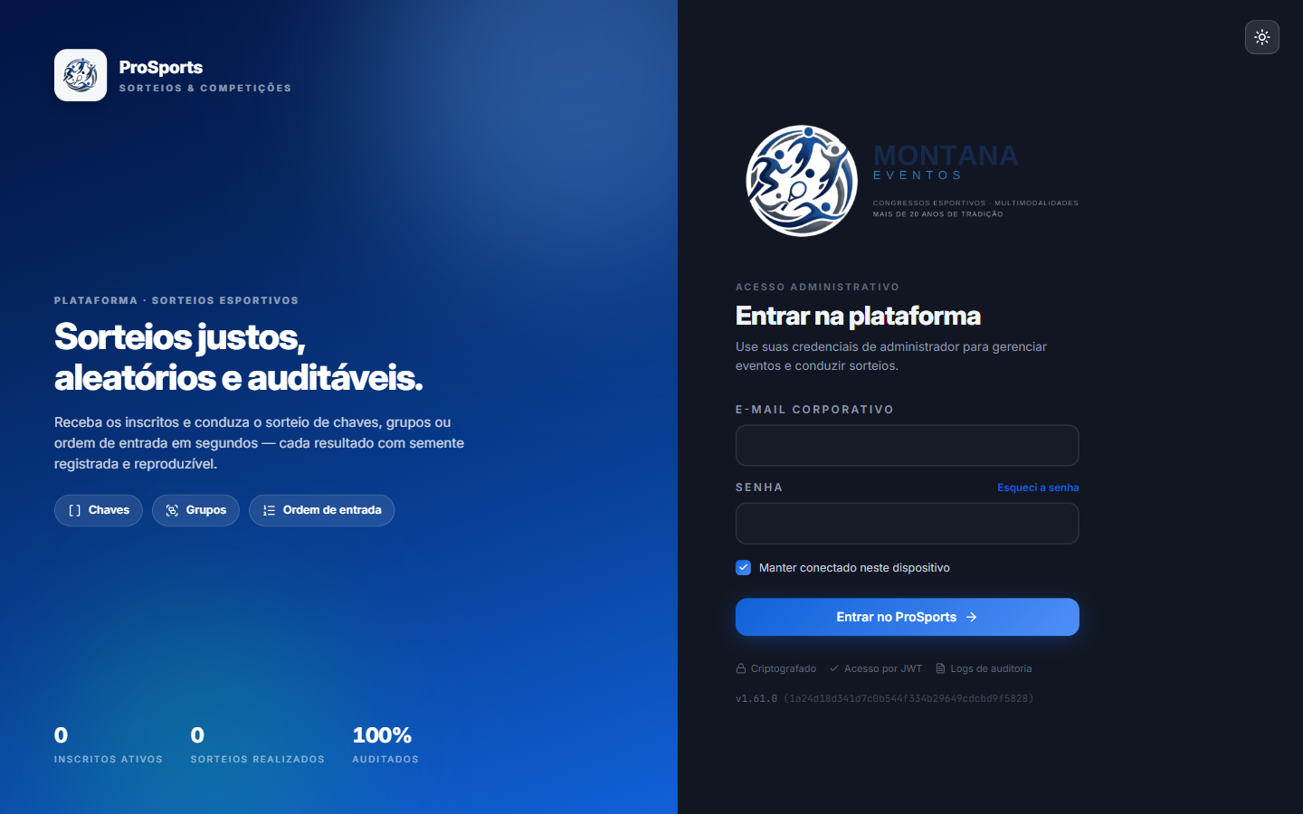 Captura da plataforma ProSports